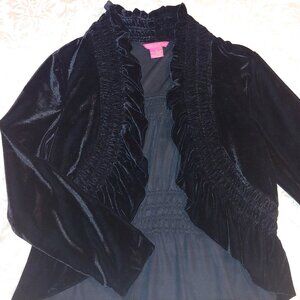 Sunny Leigh black velour bolero jacket size small